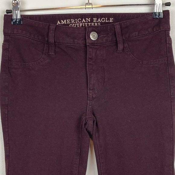 AE Straight Burgundy Stretch Jeggings - Picture 5 of 12